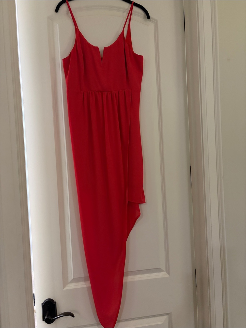 Express Asymmetrical Slip Dress with Spaghetti Straps